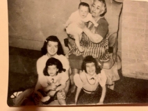 Rebecca Karll Sorin holding granddaughter Robin Goldberg.  Seated:  granddaughters Rhoda Sorin, Pamela and Ilene Hershinson