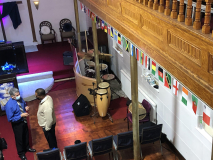Inside of the shul which is now an evangelical church.  Photo by Shera and Gaya Aranoff
